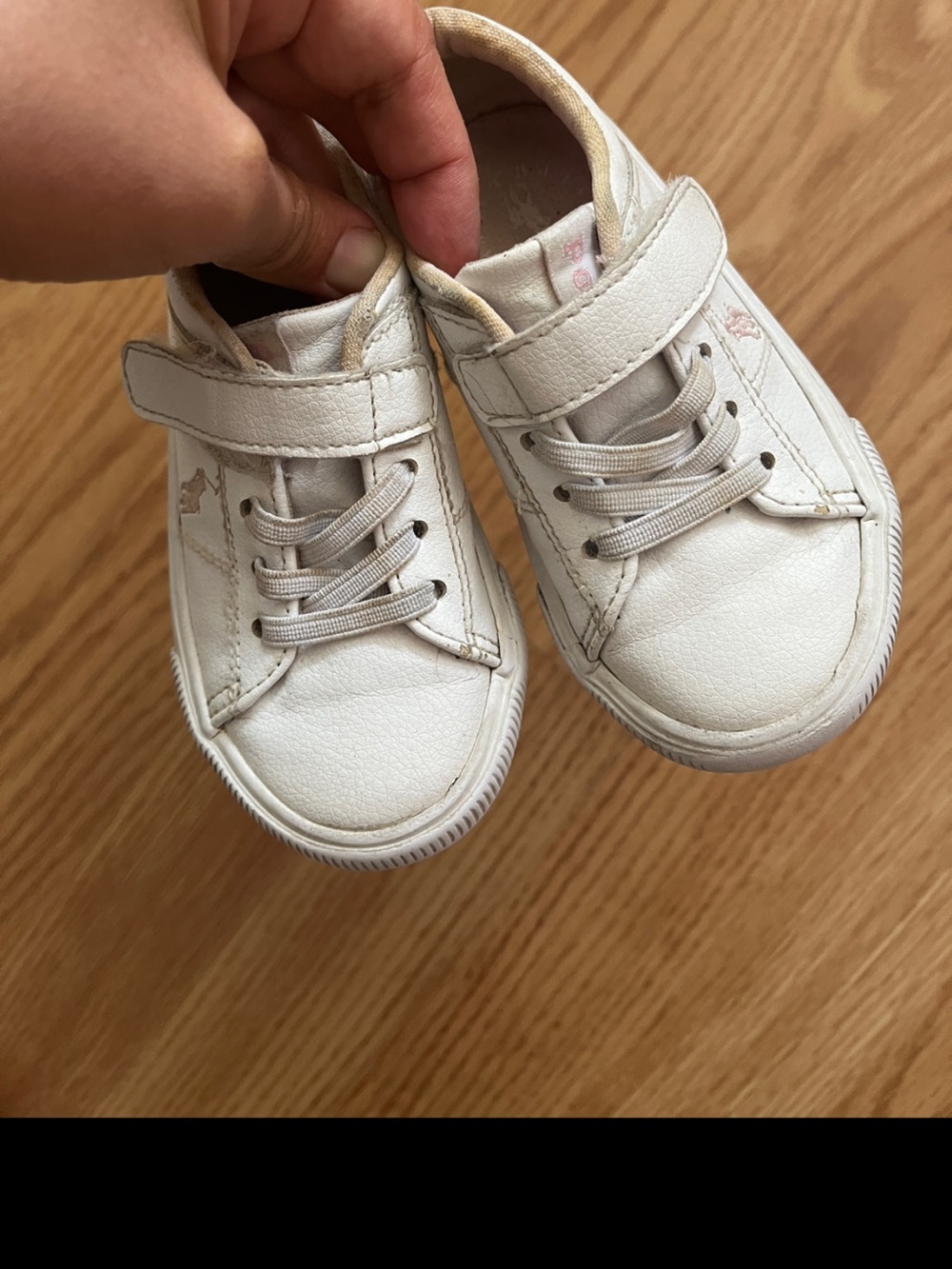 Polo by Ralph Lauren Kids Cream/White Hook-and-Loop Sneakers